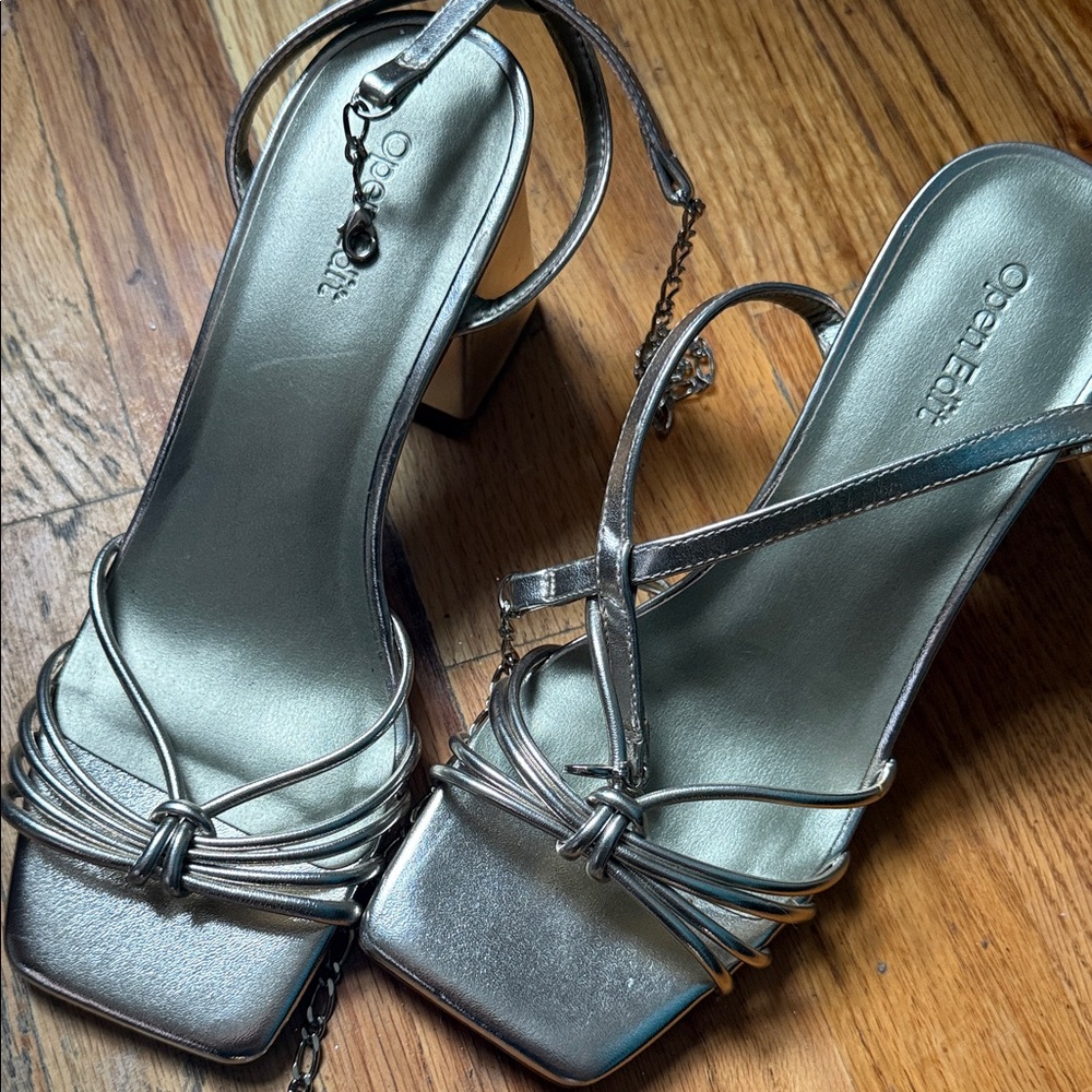 Chic Gold Strappy Heels by Open Edit